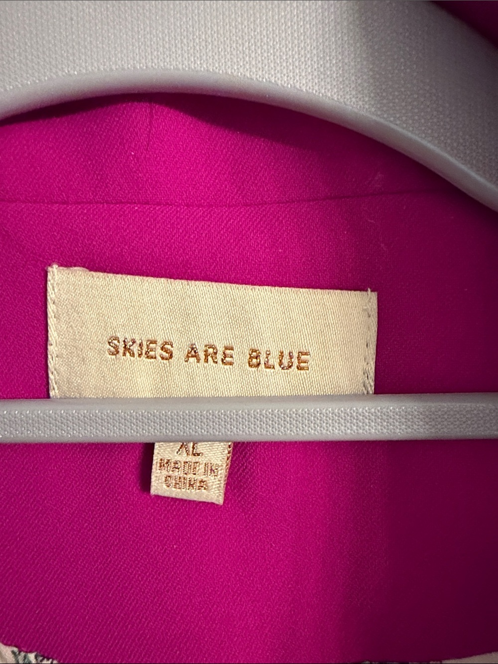 Skies Are Blue Fuchsia Open-Front Blazer with Floral Lining - Picture 2 of 6